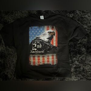 NWOT Men’s Black 2nd Amendment Graphic Tee - Patriotic American Flag Design
